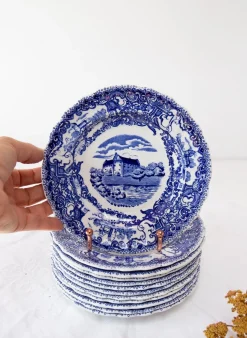 Blaue Schwedische Dessertteller von Rörstrand, 12 . Set