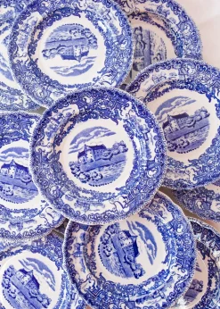 Blaue Schwedische Dessertteller von Rörstrand, 12 . Set