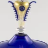 Blaues Glas mit geblasenem Glas von Cortella & Ballarin