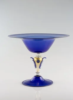 Blaues Glas mit geblasenem Glas von Cortella & Ballarin