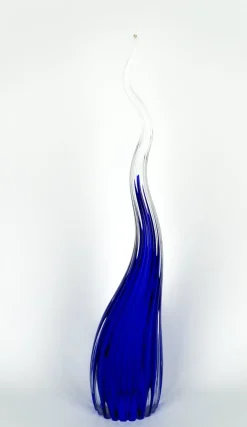 Blaue Skulpturale Hornvase aus Muranoglas von Beltrami für Made Murano Glass, 2019