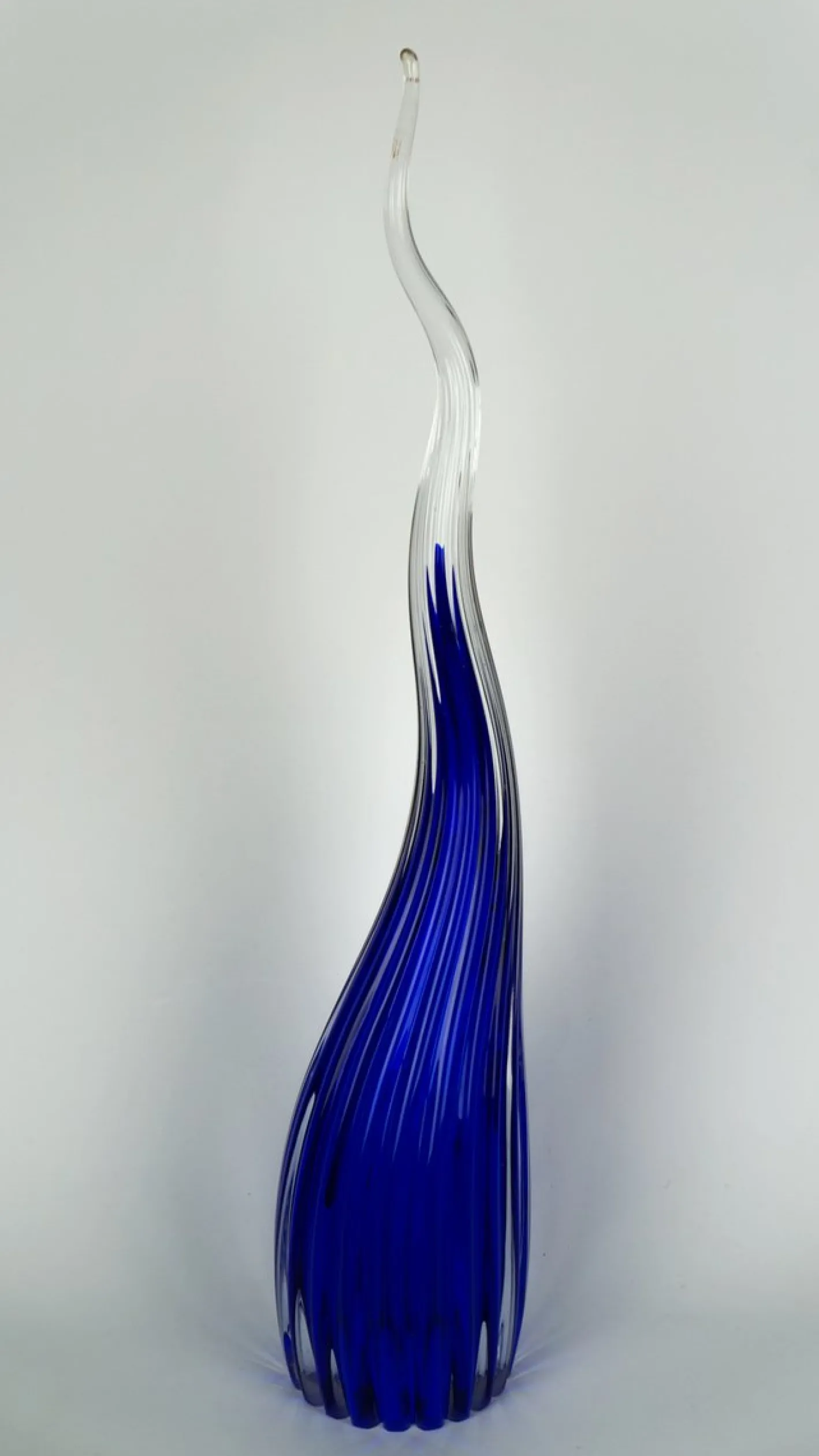 Blaue Skulpturale Hornvase aus Muranoglas von Beltrami für Made Murano Glass, 2019