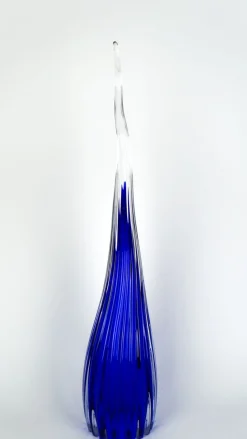 Blaue Skulpturale Hornvase aus Muranoglas von Beltrami für Made Murano Glass, 2019