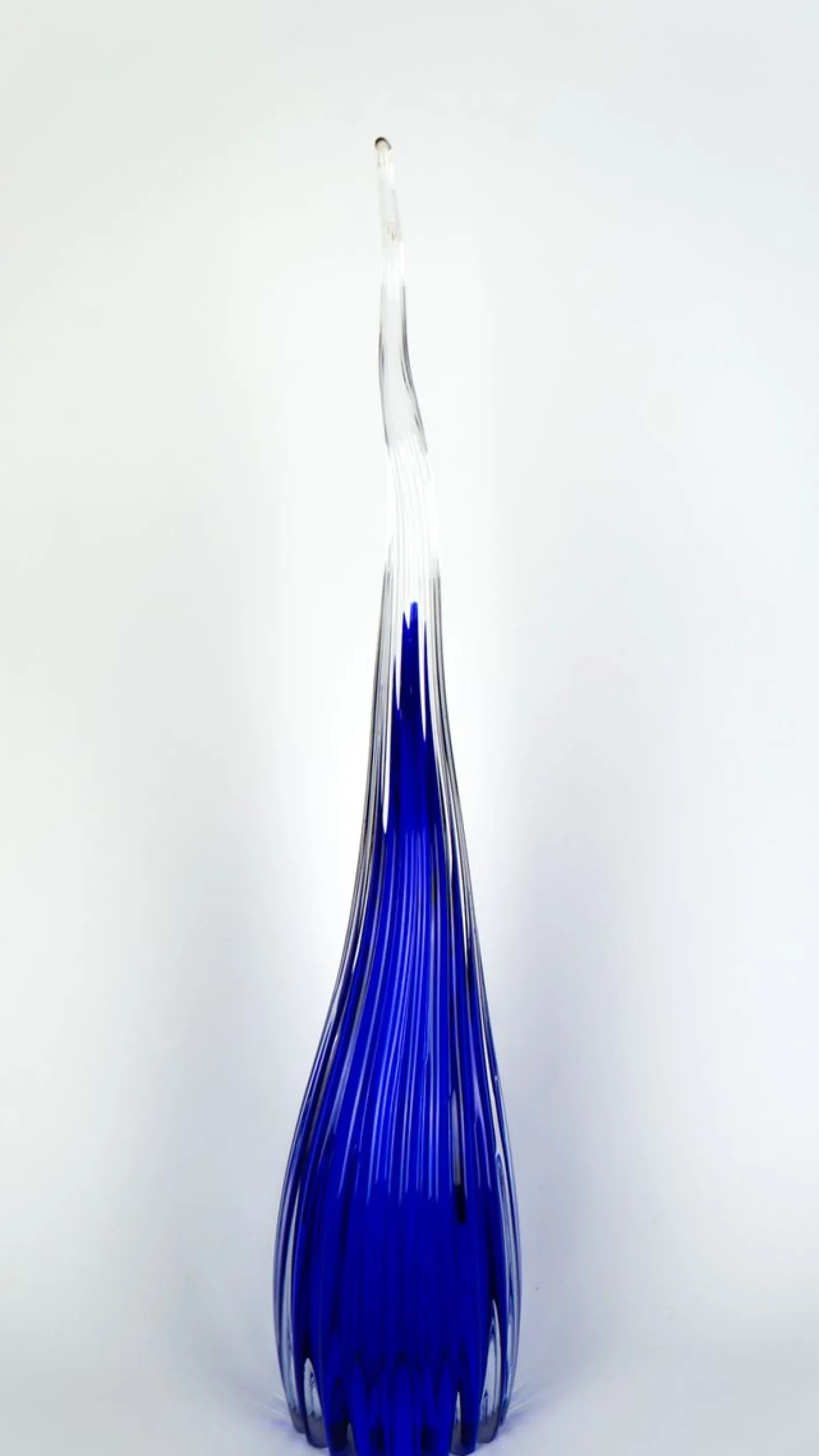 Blaue Skulpturale Hornvase aus Muranoglas von Beltrami für Made Murano Glass, 2019
