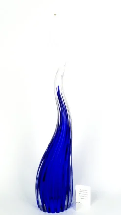 Blaue Skulpturale Hornvase aus Muranoglas von Beltrami für Made Murano Glass, 2019