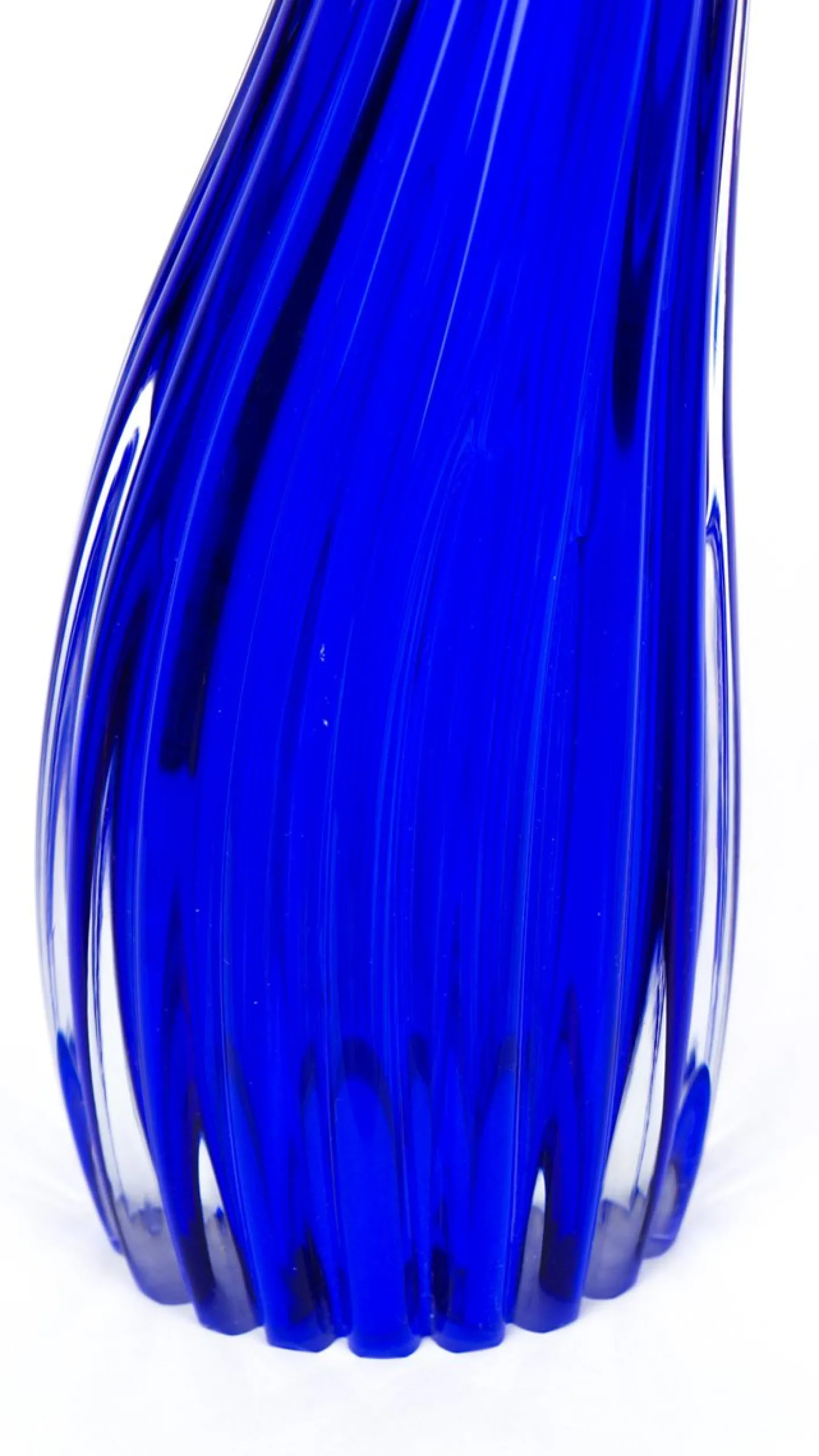 Blaue Skulpturale Hornvase aus Muranoglas von Beltrami für Made Murano Glass, 2019