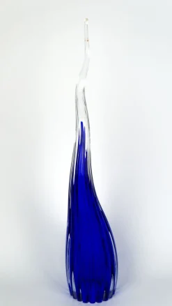 Blaue Skulpturale Hornvase aus Muranoglas von Beltrami für Made Murano Glass, 2019