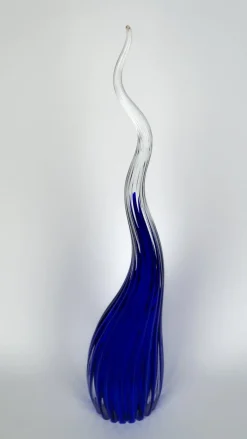 Blaue Skulpturale Hornvase aus Muranoglas von Beltrami für Made Murano Glass, 2019