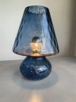 Blaues Murano Glas mit Ballotton Lampe von Simoeng