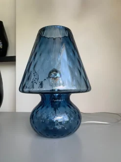 Blaues Murano Glas mit Ballotton Lampe von Simoeng