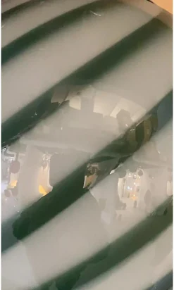 Blaue und milchig-weiße Sphere Hängelampe aus Muranoglas von Simoeng