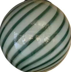 Blaue und milchig-weiße Sphere Hängelampe aus Muranoglas von Simoeng