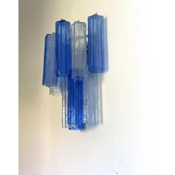 Blaue zweifarbige Tronchi Wandleuchte im Venini-Stil von Simoeng