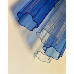 Blaue zweifarbige Tronchi Wandleuchte im Venini-Stil von Simoeng