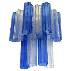 Blaue zweifarbige Tronchi Wandleuchte im Venini-Stil von Simoeng
