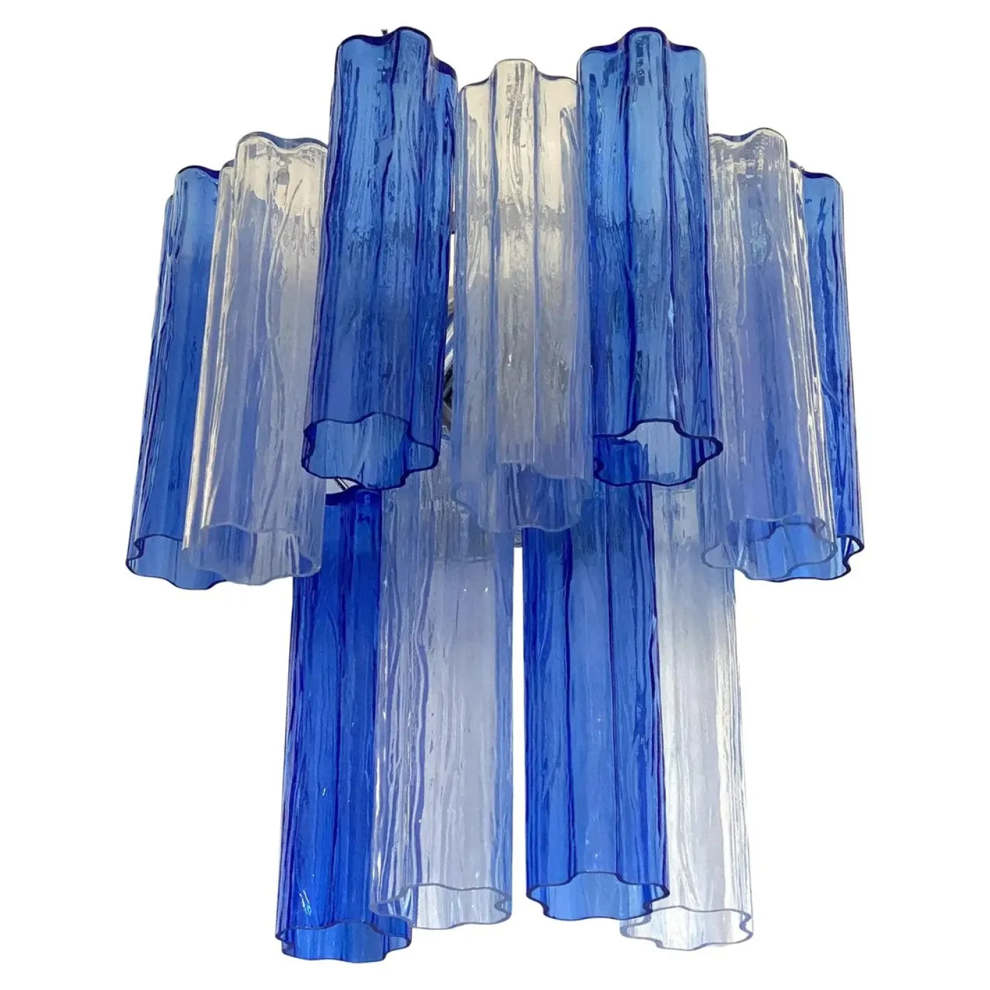 Blaue zweifarbige Tronchi Wandleuchte im Venini-Stil von Simoeng