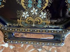 Blau glasiertes Steingut Service, 4 . Set
