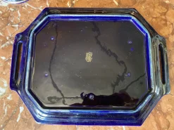 Blau glasiertes Steingut Service, 4 . Set