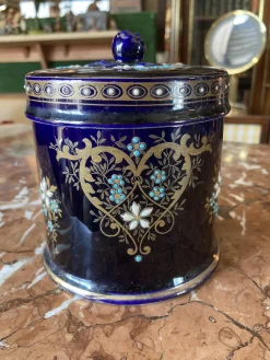 Blau glasiertes Steingut Service, 4 . Set