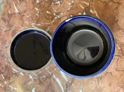 Blau glasiertes Steingut Service, 4 . Set