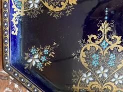 Blau glasiertes Steingut Service, 4 . Set