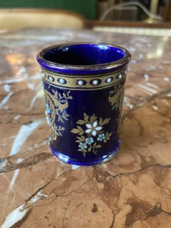 Blau glasiertes Steingut Service, 4 . Set
