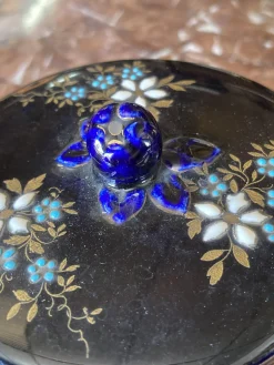 Blau glasiertes Steingut Service, 4 . Set