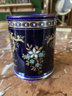 Blau glasiertes Steingut Service, 4 . Set