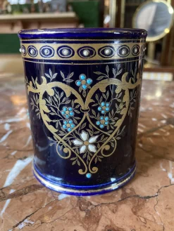 Blau glasiertes Steingut Service, 4 . Set
