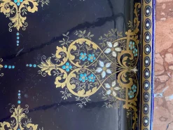 Blau glasiertes Steingut Service, 4 . Set