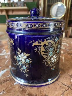 Blau glasiertes Steingut Service, 4 . Set