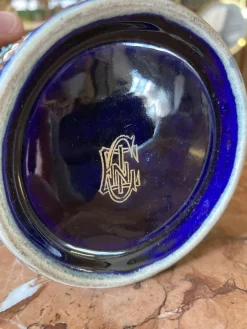 Blau glasiertes Steingut Service, 4 . Set