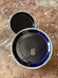 Blau glasiertes Steingut Service, 4 . Set