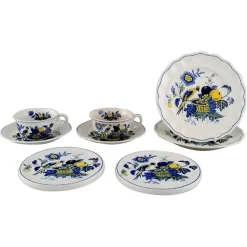 Blue Bird Service aus handbemaltem Porzellan, 8er Set