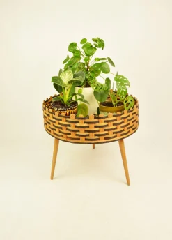 Blumenständer aus Korbgeflecht, 1970er