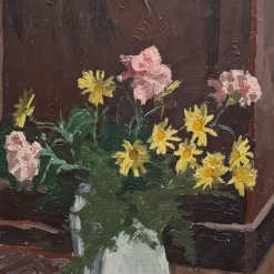 Blumenstrauß in der Vase, Anfang 20. Jh., Öl auf Holz, Gerahmt