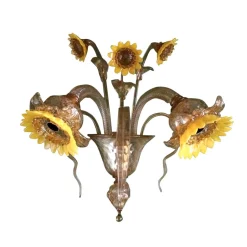Blumen Wandleuchte mit Sonnenblumen von Bottega Veneziana
