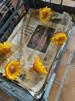 Blumen Wandleuchte mit Sonnenblumen von Bottega Veneziana