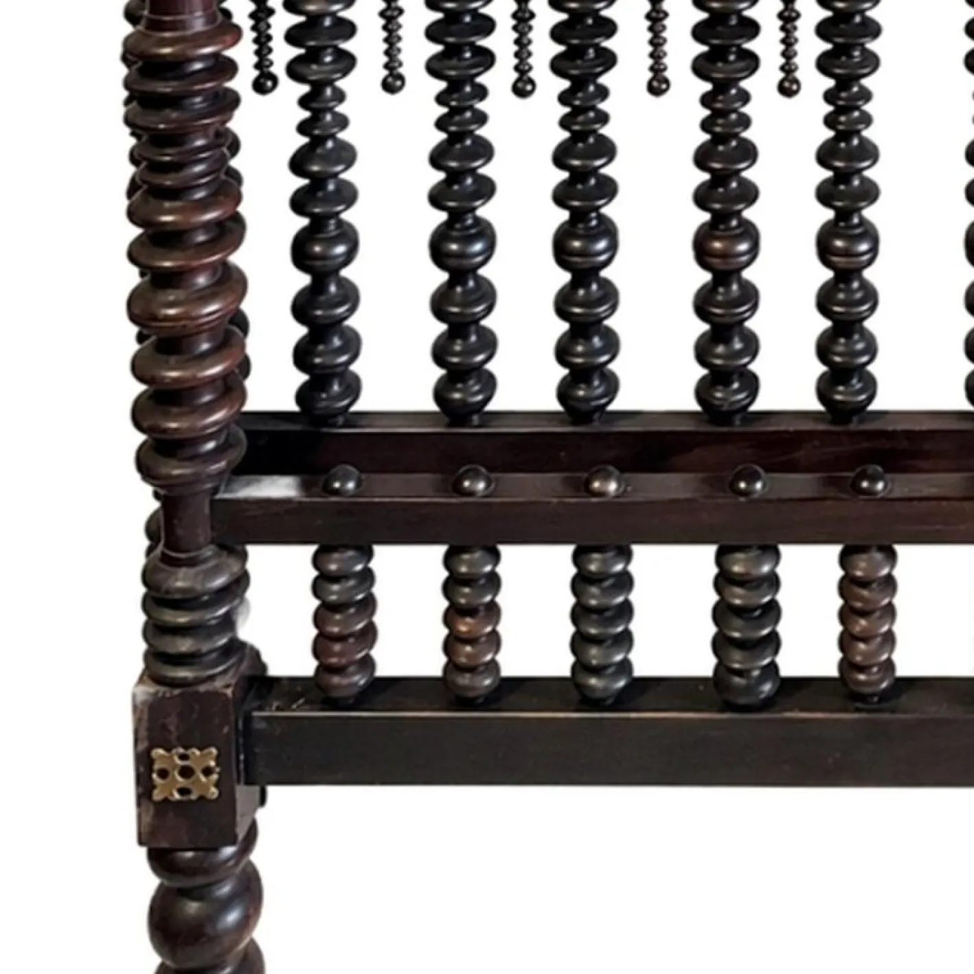 Bobbin Lace Bett aus edlem Holz, 17. Jh