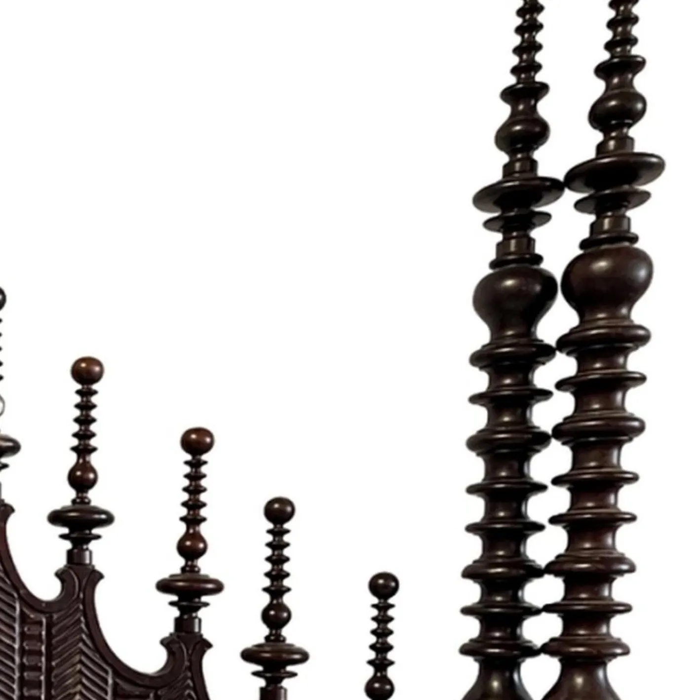 Bobbin Lace Bett aus edlem Holz, 17. Jh
