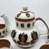Boch La Louvière Teeservice Kimono Serie aus Steingut, Belgien, 1970er, 9 . Set