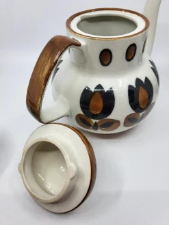 Boch La Louvière Teeservice Kimono Serie aus Steingut, Belgien, 1970er, 9 . Set