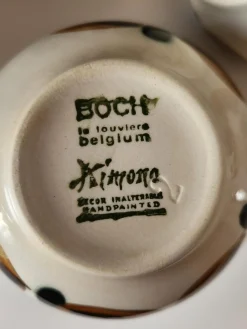 Boch La Louvière Teeservice Kimono Serie aus Steingut, Belgien, 1970er, 9 . Set