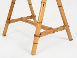 Bockschreibtisch aus Bambus und Rattan aus der Mitte des Jahrhunderts, Vivai del Sud, Italien, 1970er Jahre, 2er-Set