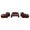 Bonanza Sessel aus braunem Leder von Tobia & Afra Scarpa für C & B Italia, 1970er, 3er Set