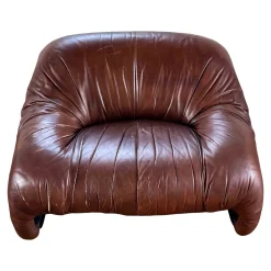 Bonanza Sessel aus braunem Leder von Tobia & Afra Scarpa für C & B Italia, 1970er, 3er Set