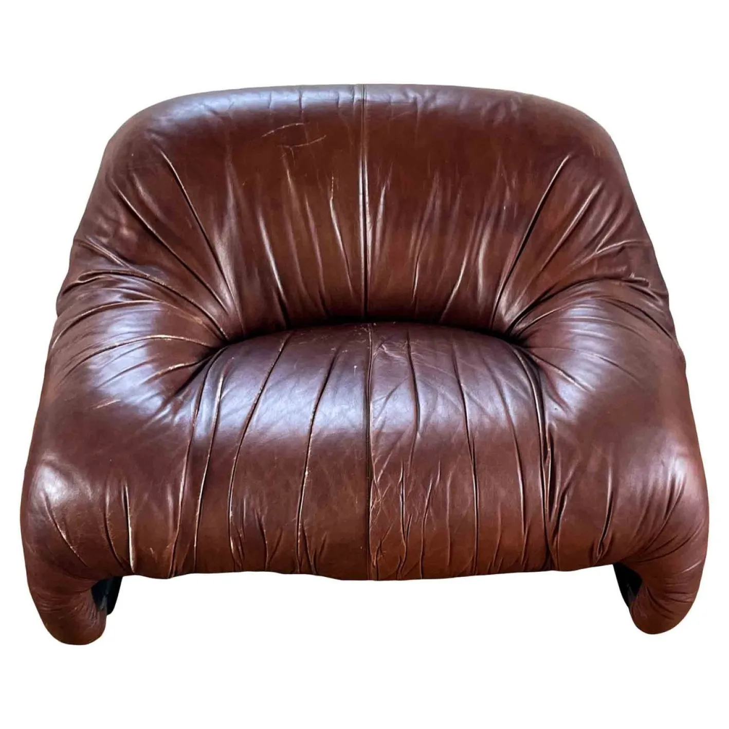 Bonanza Sessel aus braunem Leder von Tobia & Afra Scarpa für C & B Italia, 1970er, 3er Set