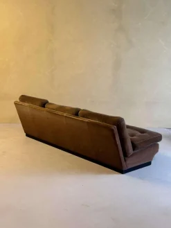 Braunes Samtsofa & Sessel von Paolo Caliari für Cassina, 1960er