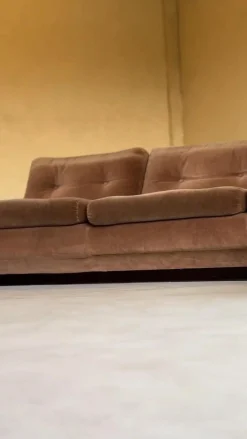 Braunes Samtsofa & Sessel von Paolo Caliari für Cassina, 1960er