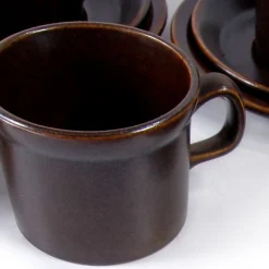 Braunes Teeservice aus Sterlingsilber von Wedgwood, 1970er. Set von 15